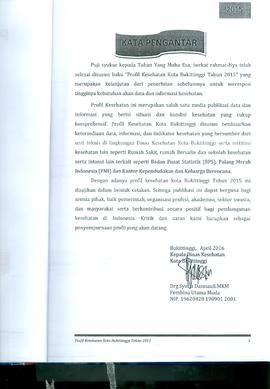 Khazanah Arsip Profil Kesehatan Kota Bukittinggi Tahun 2015 (Lembar 2)