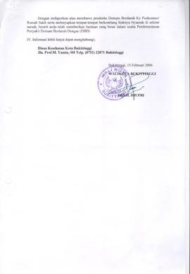 Khazanah Arsip Edaran Walikota Bukittinggi tentang Waspada Bahaya Penyakit Demam Berdarah Dengue ...