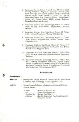SK tentang Pengelola Teknis Kegiatan Tahun 2017 ( lembar 2)