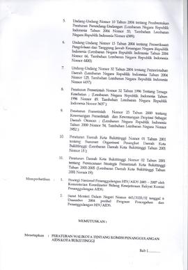 Khazanah Arsip Peraturan Walikota Bukittinggi tentang Komisi Penanggulangan AIDS Kota Bukittinggi...