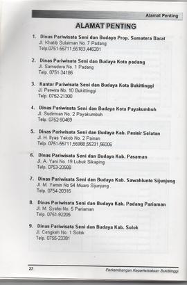 Booklet Panduan Wisata Kota Bukittinggi Tahun 2005 1