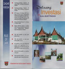 Brosur Peluang Investasi Investasi Pariwisata Bukittinggi Tahun 2010 1