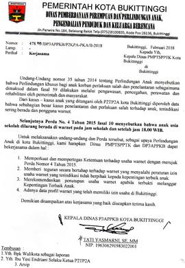 Kerjasama Dinas PMPTSPPTK dengan DInas P3APPKB