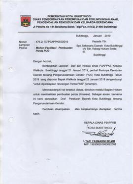 Mohon Fasilitasi Pembuatan Perda PUG