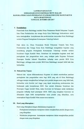 Sosialisasi Gugus Kendali Mutu Tahun 2017
