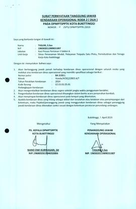 Pernyataan Tanggung Jawab Honda BA 3193 L