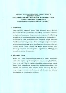 Pelatihan Bordir Tingkat Terampil KK Kurang Mampu ( Laporan) (1)