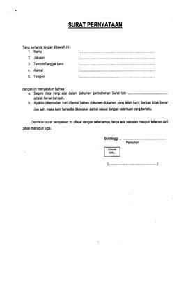 Blanko  Izin Usaha Angkutan