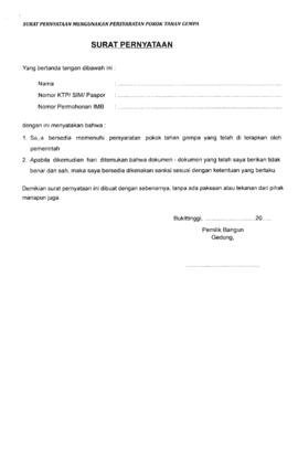 Khasanah Arsip Persyaratan Pengurusan Izin IMB
