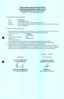 Pernyataan Tanggung Jawab Honda BA 5886 LE