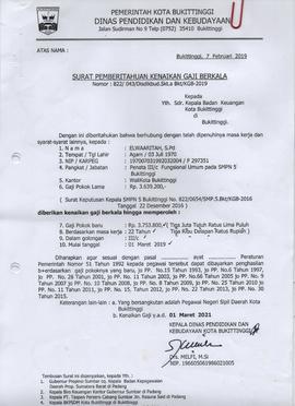 Kenaikan Gaji Berkala Atas Nama ELWAARITAH, S.Pd 1