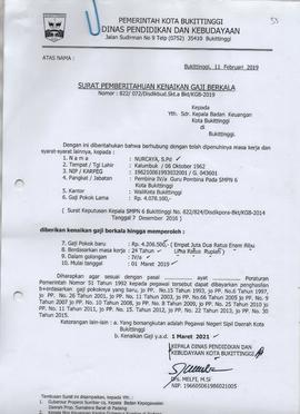 Kenaikan Gaji Berkala Atas Nama NURCAYA,S.Pd 1