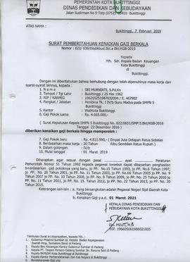 Kenaikan Gaji Berkala Atas Nama SRI MUNIARTI,S.Pd.Kn 1