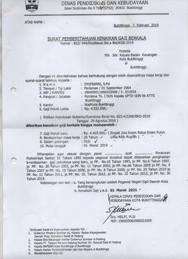 Kenaikan Gaji Berkala Atas Nama SYOFIARNI, S.Pd 1