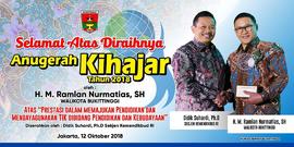 Khaznah Arsip Anugrah Kihajar Tahun 2018 oleh H.M Ramlan Nurmatias,SH. Atas Kepedulian dan Komitm...