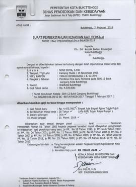 Kenaikan Gaji Berkala Atas Nama NOVI ERITA, S.PdI 1
