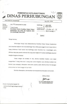 Permintaan Peserta Pemilihan Pelajar Pelopor Keselamatan Lalu Lintas