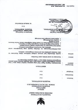 SK Pelantikan Kepala Dinas Perumahan dan Kawasan Permukiman Kota Bukittinggi Tanggal 22 Maret 2019