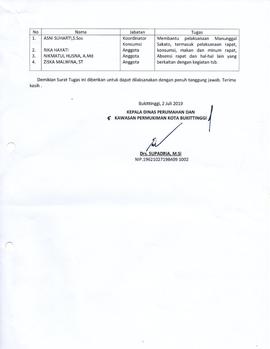 SK Walikota Bukittinggi Tentang Pembentukan Panitia Pelaksana Manunggal Sakato XVII Kota Bukittin...