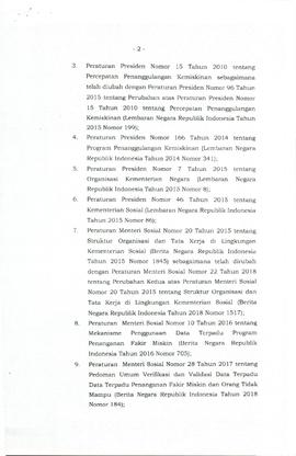 SK dari Menteri Sosial RI mengenai Data Terpadu Penanganan Fakir Miskin dan Orang Tidak Mampu Tah...