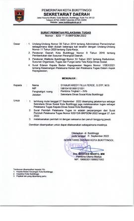 SK Penunjukan Plt. Kepala Dinas
