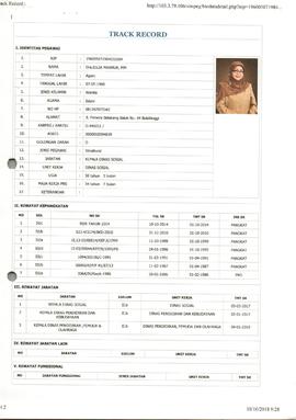Track Record Kepala Dinas ( Alaman 1 )