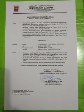 SK Penunjukan Plt. Kepala Dinas