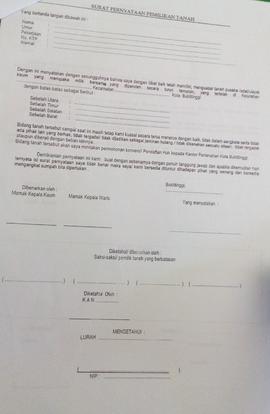 Blangko Surat Pernyataan Pemilikan Tanah