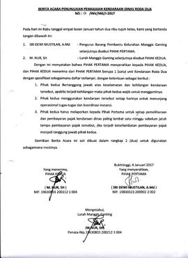 Berita Acara Pemakaian Kendaraan Dinas Roda Dua ( Lembar 1)