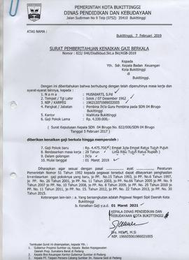 Kenaikan Gaji Berkala Atas Nama MUSNIARTI, S.Pd 1