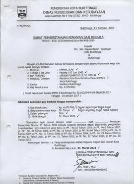 Kenaikan Gaji Berkala Atas Nama Arman,S.pd 1