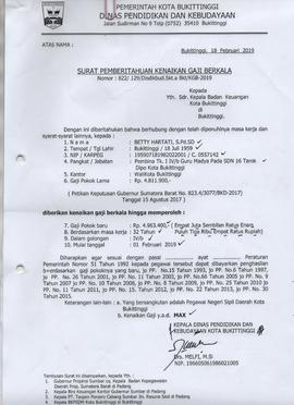 Kenaikan Gaji Berkala Atas Nama BETTY HARTATY,S.Pd.SD 1