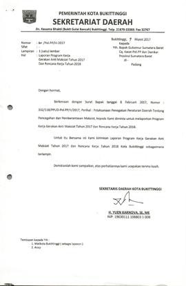 Laporan Program Kerja Gerakan Anti Maksiat Tahun 2017