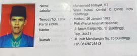 MUHAMMAD HIDAYAT, ST Wakil  Ketua  Komisi C  DPRD Kota Bukittinggi Periode Tahun 2005 s/d 2009
