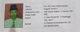 Drs. MHD. NAZIR KHARIB BANDARO  Anggota Komisi C DPRD Kota Bukittinggi Periode Tahun 2005 s/d 2009