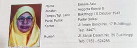 ERMALIS AZIZ Anggota Komisi B DPRD Kota Bukittinggi Periode Tahun 2005 s/d 2009