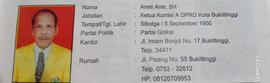 AMRIL AMIR  Ketua Komisi A  DPRD Kota Bukittinggi Periode Tahun 2005 s/d 2009